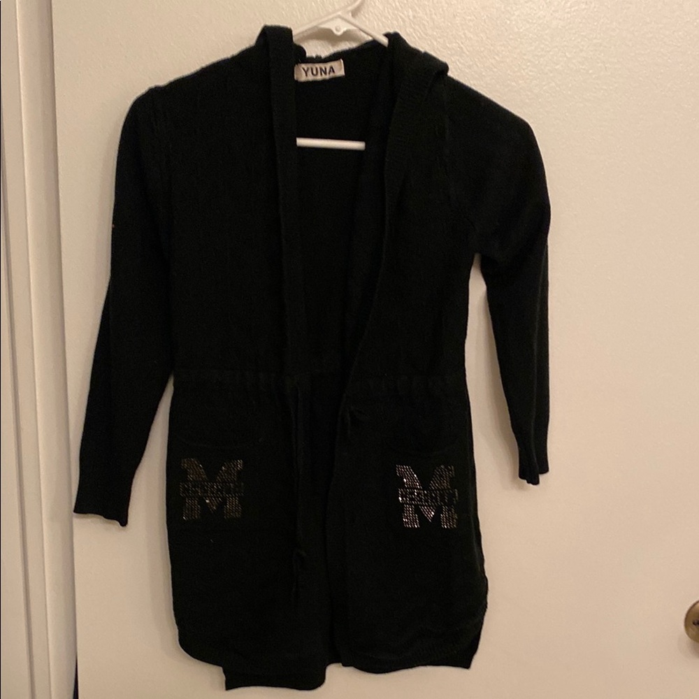 Black Cardigan with Crystal Embellishments
